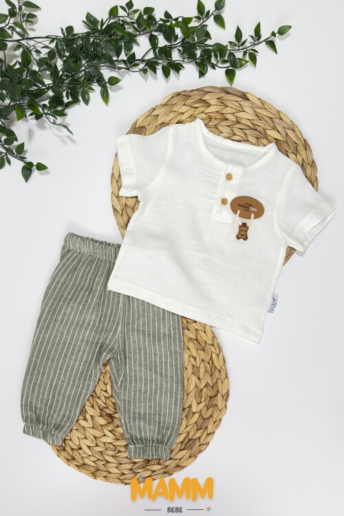 6-24 AY ÇİZGİLİ MÜSLİN TAKIM