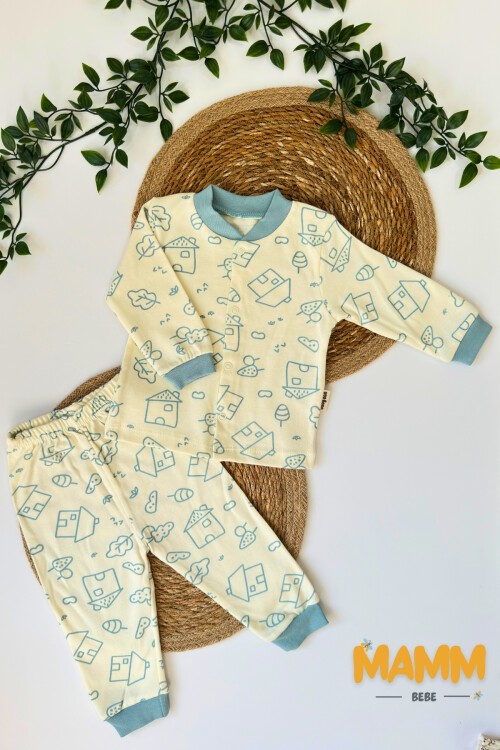 6-24 AY EV DESEN PİJAMA TAKIMI MAVİ