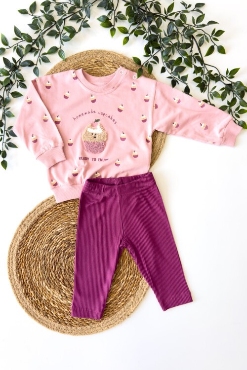 6-24 AY CUPCAKE  SMİLE SÜZİNELİ TAKIM MOR