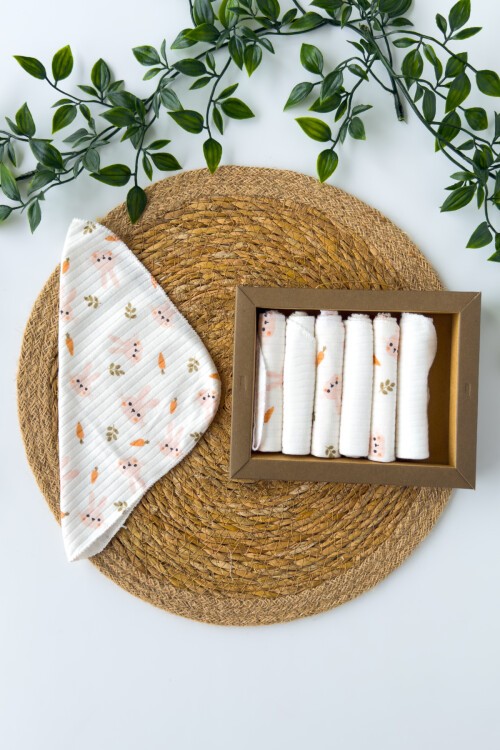 7Lİ AĞIZ SİLME MENDİLİ HAVUÇ DESENLİ