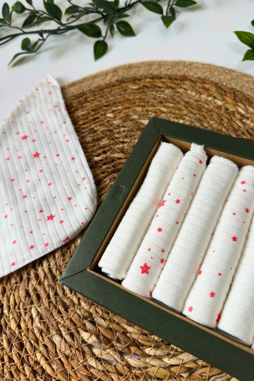 7Lİ AĞIZ SİLME MENDİLİ KIRMIZI YILDIZ