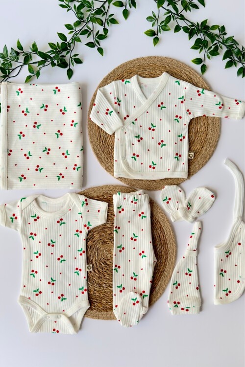 7Lİ HASTAHANE ÇIKIŞ SETİ KİRAZLI