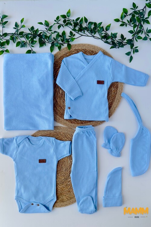 7Lİ HASTAHANE ÇIKIŞ SETİ MAVİ