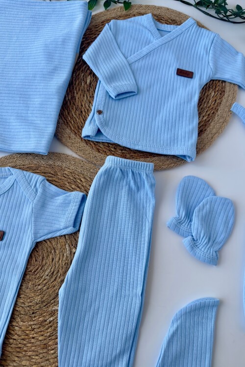 7Lİ HASTAHANE ÇIKIŞ SETİ MAVİ