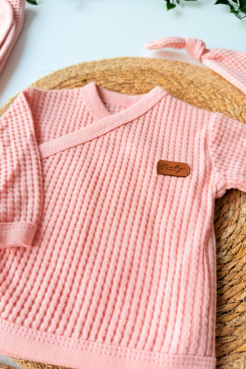 7Lİ WAFFLE HASTAHANE ÇIKIŞ SETİ PEMBE