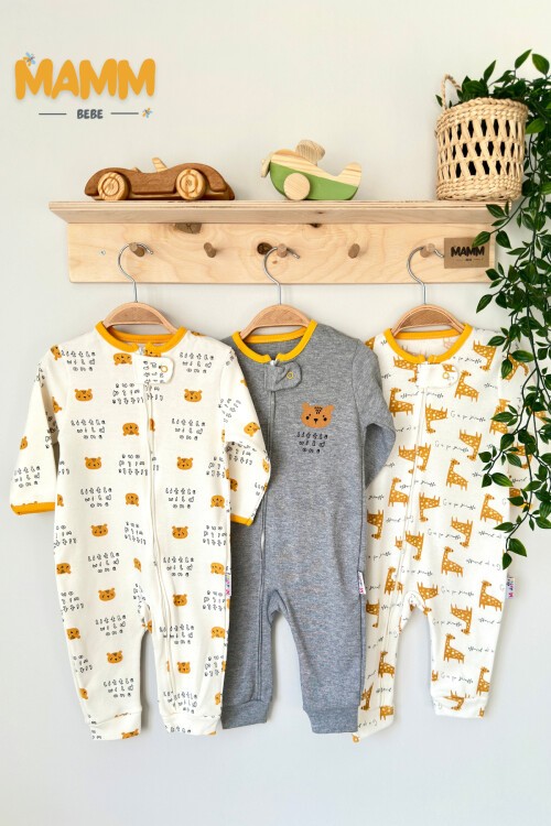 9-18 AY FERMUARLI ZÜRAFA AYI BASKILI TULUM