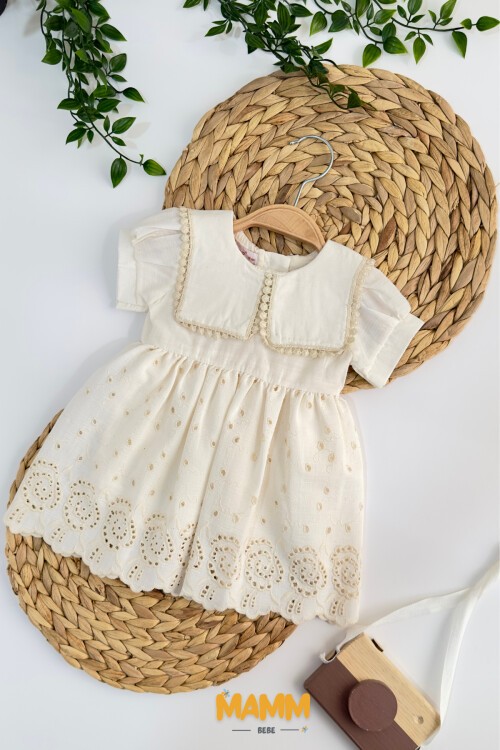 9-24 AY YAKA DETAYLI FİSTO ELBİSE