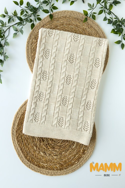 AJURLU YAPRAK TRİKO BATTANİYE KAHVE