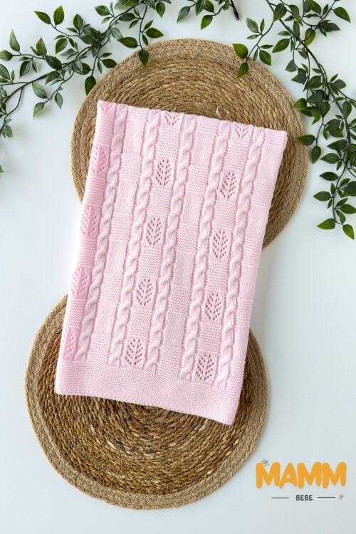 AJURLU YAPRAK TRİKO BATTANİYE PEMBE