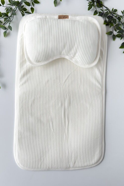 WAFFLE DESENLİ ALT AÇMA SETİ BEYAZ