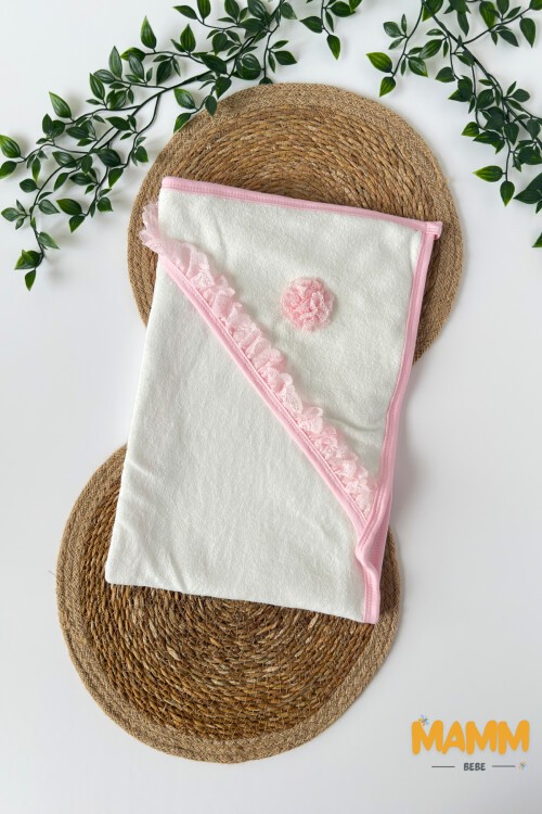 FİSTO DETAYLI HAVLU PEMBE