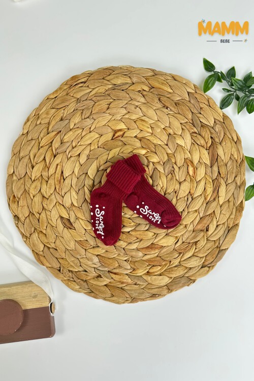 KAYDIRMAZ TABANLI ÇORAP BORDO