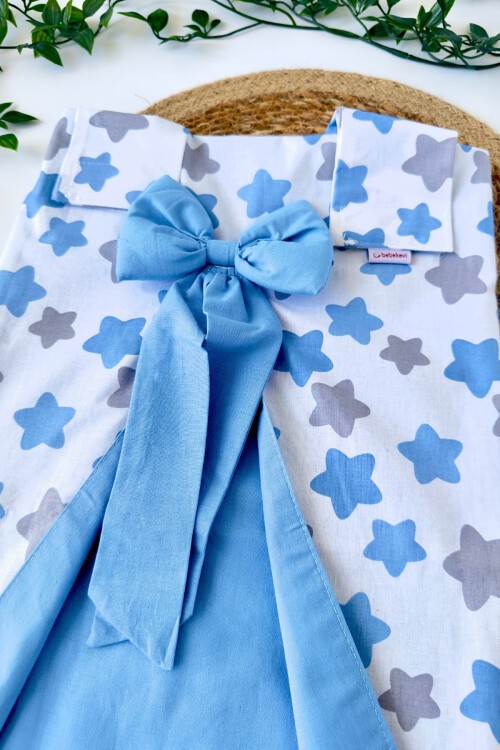 MAVİ YILDIZ DESENLİ PUSET ÖRTÜSÜ