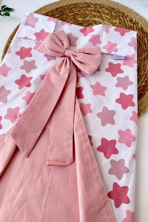 PEMBE YILDIZ DESENLİ PUSET ÖRTÜSÜ