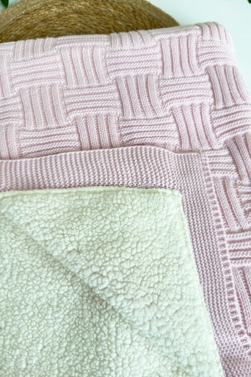 SEPET ÖRGÜ DESEN BEBE BATTANİYESİ PEMBE