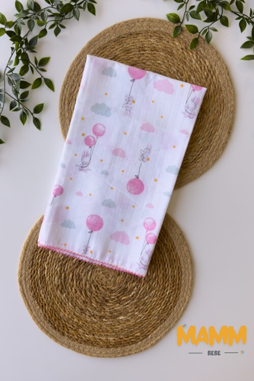 TEK KATLI BALON DESENLİ MÜSLİN BATTANİYE 80*90 CM