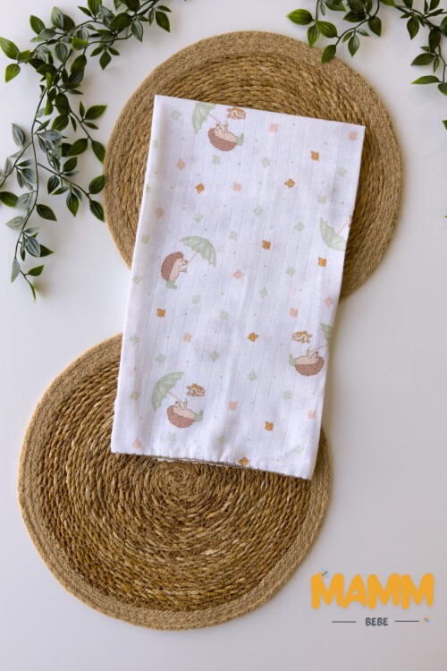 TEK KATLI KİRPİ DESENLİ MÜSLİN BATTANİYE 80*90 CM