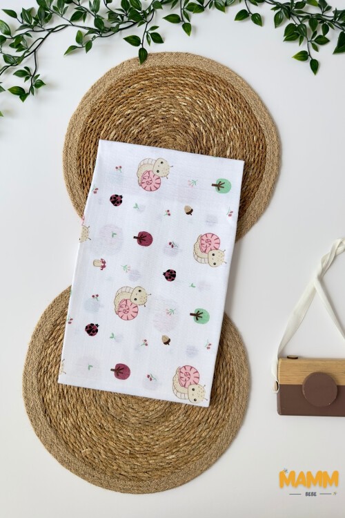 TEK KATLI SALYANGOZ DESENLİ MÜSLİN BATTANİYE 80*90 CM