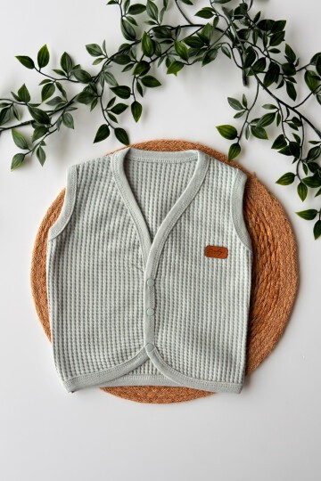 0-9 AY WAFFLE DESENLİ YELEK YEŞİL