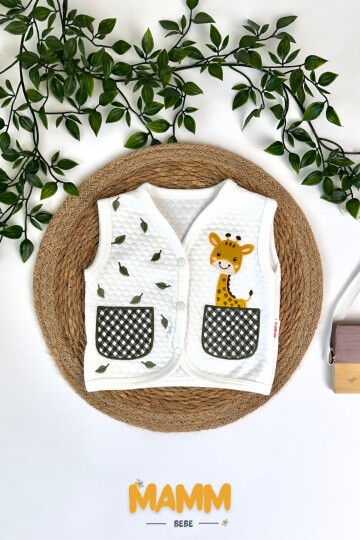 0-12 AY ZÜRAFALI YELEK BEYAZ