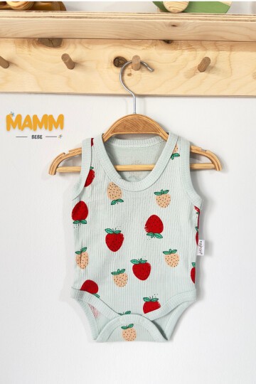 0-3-6-9 AY ÇİLEK DESENLİ ZIBIN YEŞİL