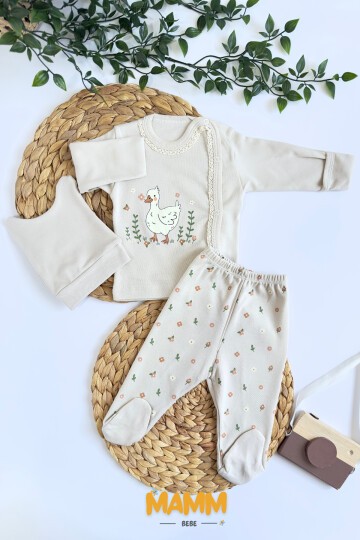 0-3 AY DANTELLİ ÖRDEK ÜÇLÜ TAKIM