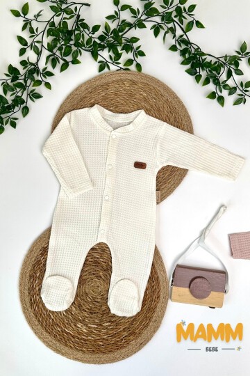 0-3 AY WAFFLE KUMAŞ PATİKLİ TULUM EKRU