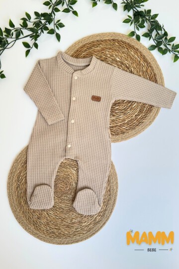 0-3 AY WAFFLE KUMAŞ PATİKLİ TULUM KAHVE