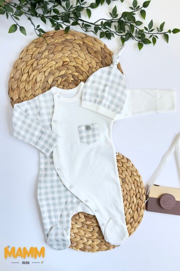 0-6 AY EKOSE DESEN PATİKLİ ŞAPKALI TULUM