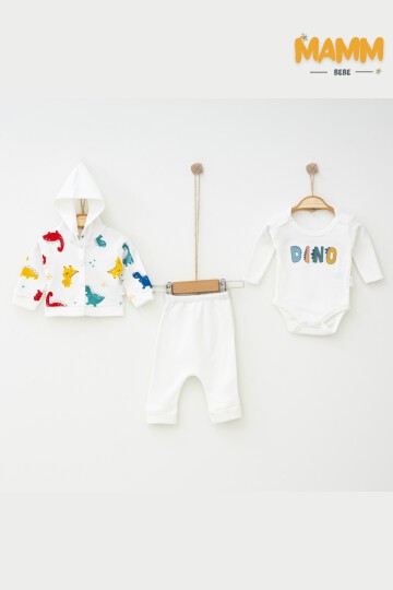 0-9 AY 3LÜ DİNO DESENLİ TAKIM