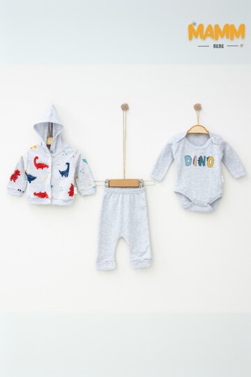 0-9 AY 3LÜ DİNO DESENLİ TAKIM