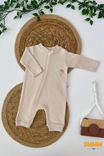 0-9 AY BALON DESENLİ FERMUARLI MANŞETLİ TULUM EKRU