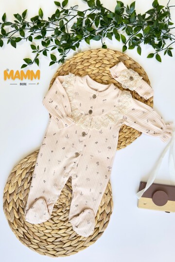 0-9 AY NATURAL DÜĞMELİ PATİKLİ TULUM PEMBE