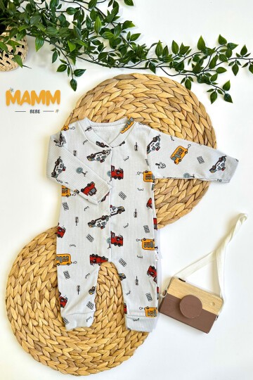 1-3-6 AY ARABA DESENLİ MANŞETLİ TULUM GRİ