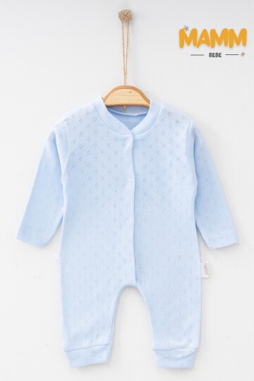 1-3-6 AY BAKLAVA DESENLİ MANŞETLİ TULUM MAVİ