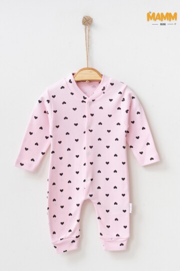 1-3-6 AY MİNİK KALP DESENLİ MANŞETLİ TULUM