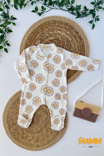 1-3-6 AY PAPATYA DESENLİ PATİKLİ TULUM BEYAZ