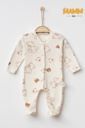 1-3-6 AY ÜÇ RENK AYICIK PATİKLİ TULUM BEYAZ