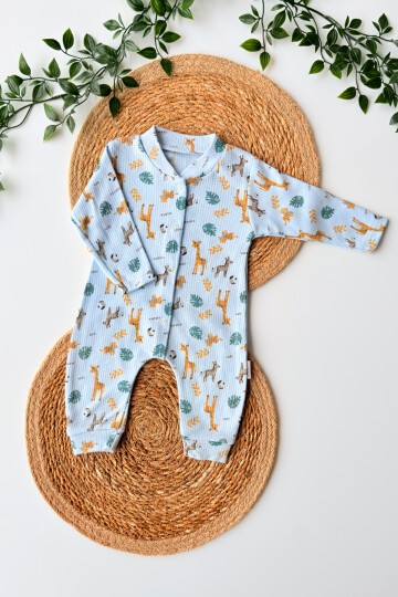 1-3-6 AY ZÜRAFALI MANŞETLİ TULUM MAVİ