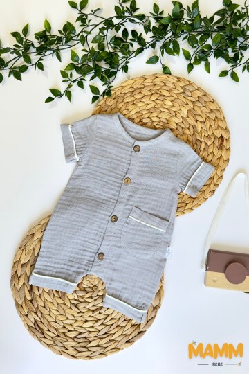 3-18 AY ÇİZGİLİ MÜSLİN TULUM GRİ