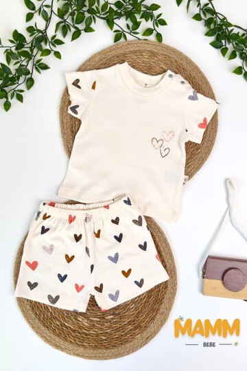 3-18 AY KALP DESENLİ ŞORTLU TAKIM