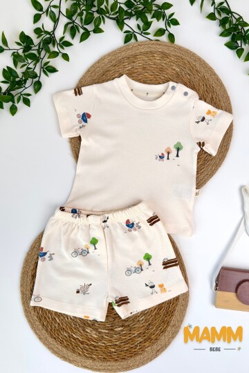 3-18 AY PİKNİK DESENLİ ŞORTLU TAKIM