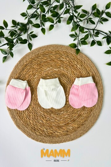 3LÜ ELDİVEN SETİ RAPOR DESEN PEMBE