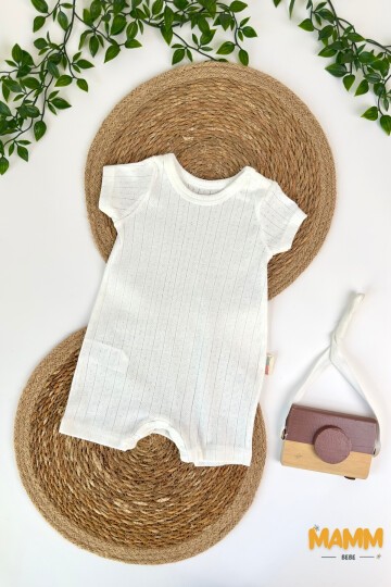 6-24 AY BAKLAVA DESENLİ ŞORT TULUM BEYAZ