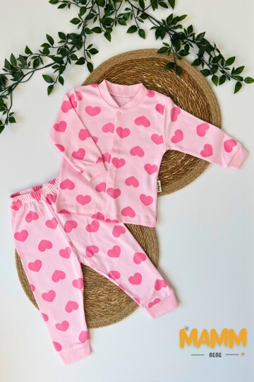6-24 AY KALP DESEN PİJAMA TAKIMI PEMBE