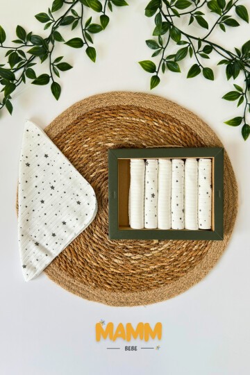 7Lİ AĞIZ SİLME MENDİLİ SİYAH YILDIZ