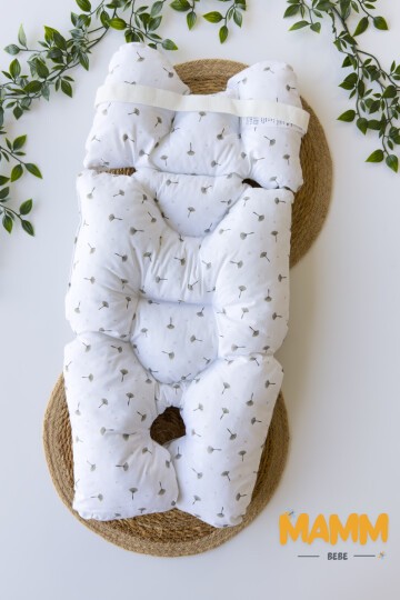 ÇİFT RENK PUSET MİNDERİ GRİ-BEYAZ