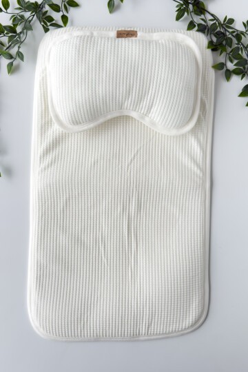 WAFFLE DESENLİ ALT AÇMA SETİ BEYAZ