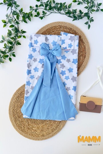 MAVİ YILDIZ DESENLİ PUSET ÖRTÜSÜ