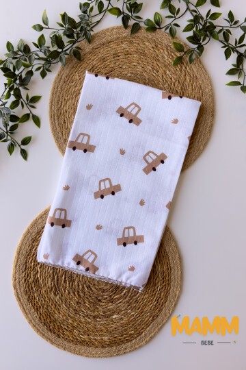 TEK KATLI ARABA DESENLİ MÜSLİN BATTANİYE 80*90 CM